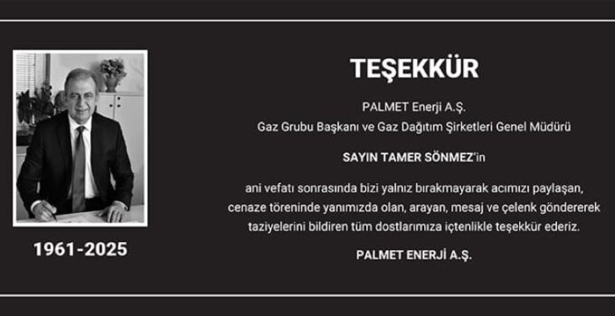 PALMET TEŞEKKÜR