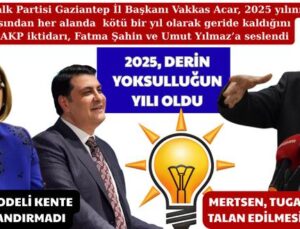 ACAR: “2025, DERİN YOKSULLUĞUN YILI OLDU”