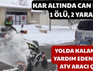 YOLDA KALAN ARACA YARDIM EDENLERE ATV ARACI ÇARPTI