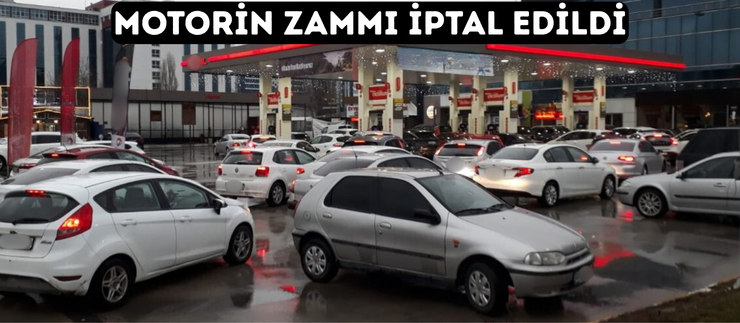 MOTORİN ZAMMI İPTAL EDİLDİ