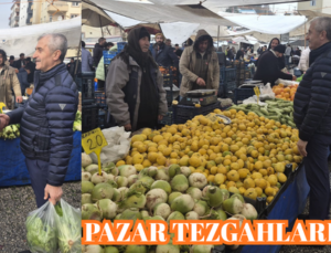PAZAR TEZGAHLARINI GEZDİ