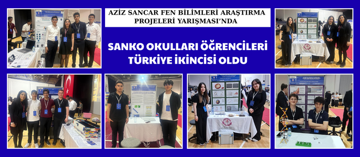 SANKO OKULLARI ÖĞRENCİLERİ TÜRKİYE İKİNCİSİ OLDU