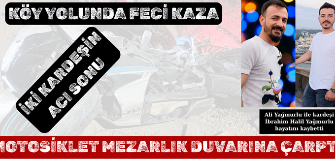 MOTOSİKLET MEZARLIK DUVARINA ÇARPTI