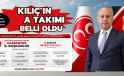 KILIÇ’IN A TAKIMI BELLİ OLDU