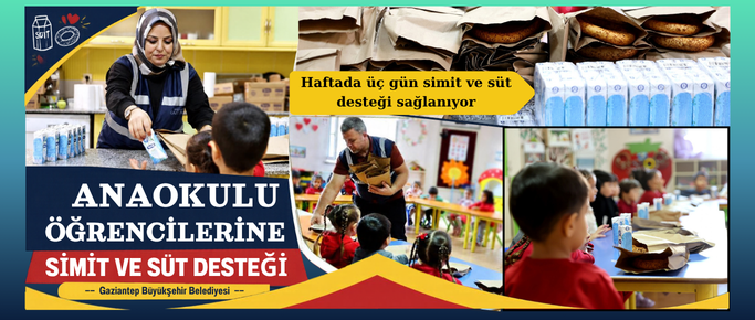 ANAOKULU ÖĞRENCİLERİNE SİMİT VE SÜT DESTEĞİ